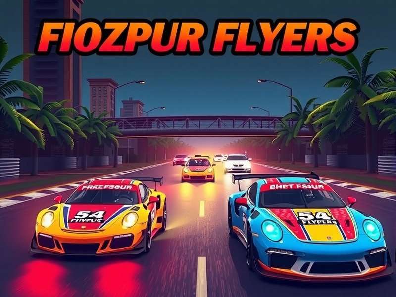 Firozpur Flyers game banner showing racing cars on Indian streets