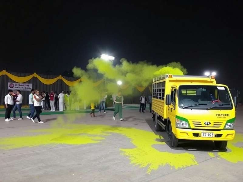 Firozpur Flyers Holi event with colored tracks and vehicles